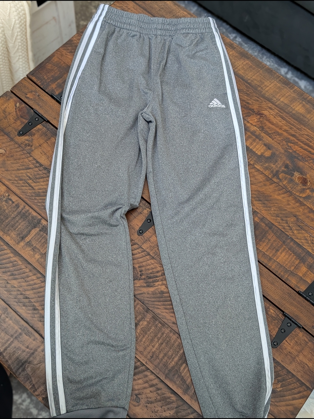adidas Kids Gray Heather Three-Stripe Joggers